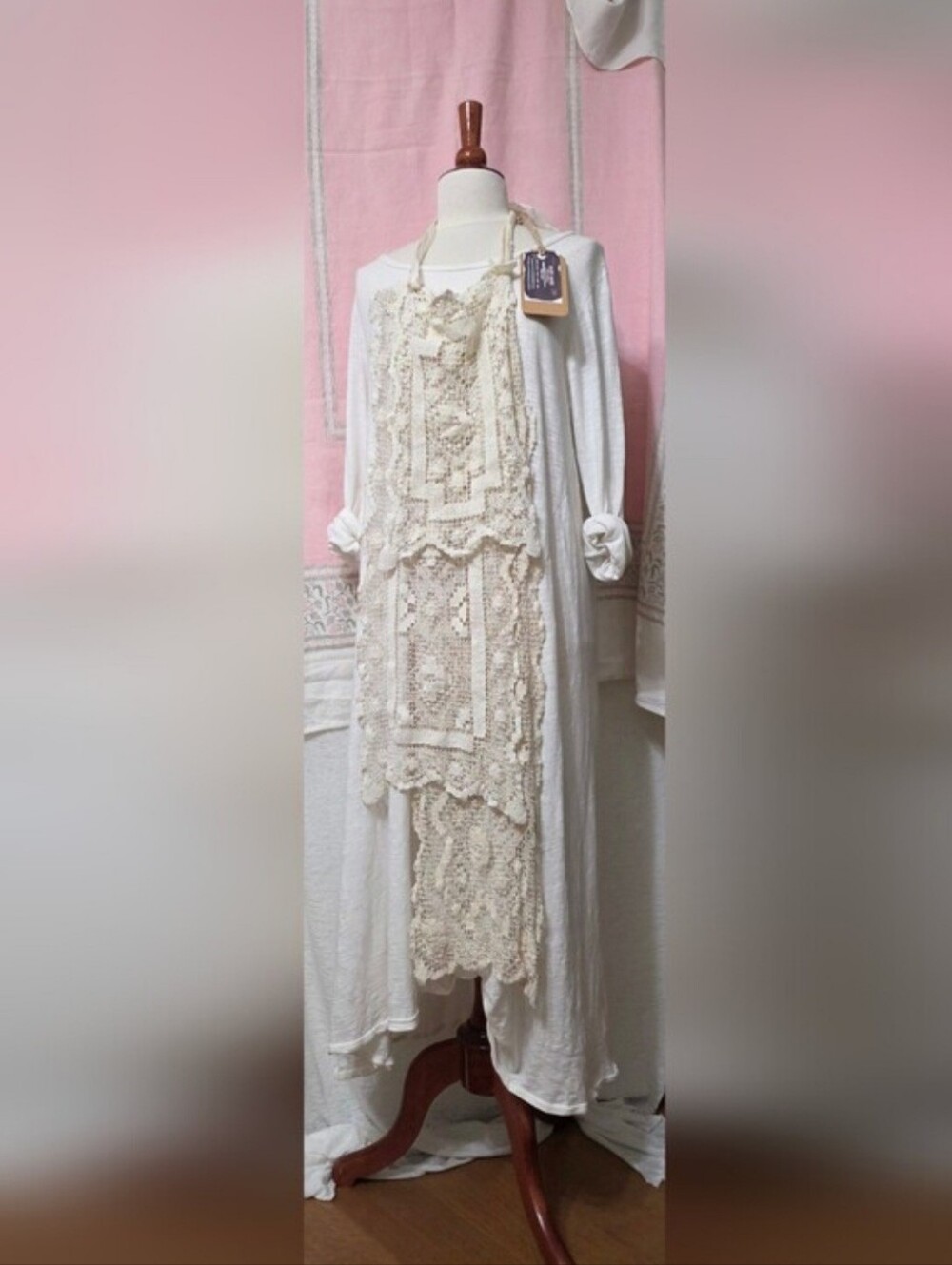 OVERLAY🩷CAPLETT🩷 APRON🩷 MOSSIE ANNA ARTISAN DESIGN NWT - Picture 15 of 16
